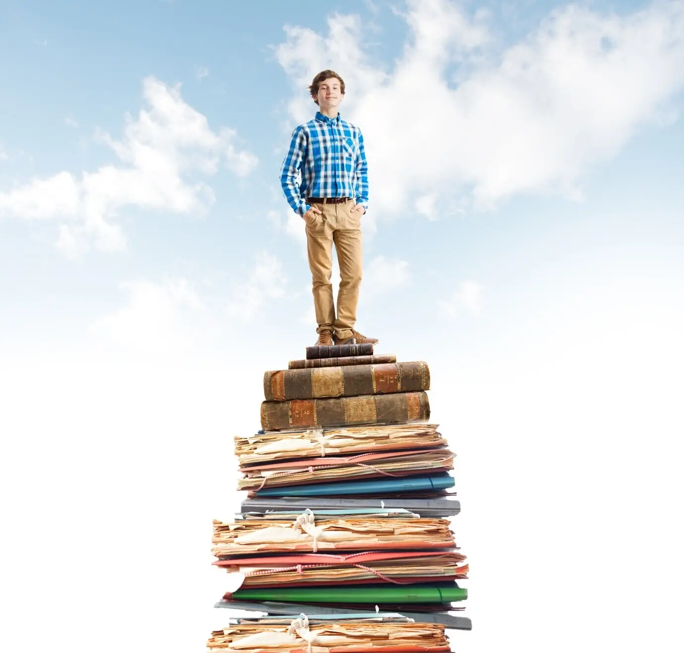 Junger Mann, der Student ist